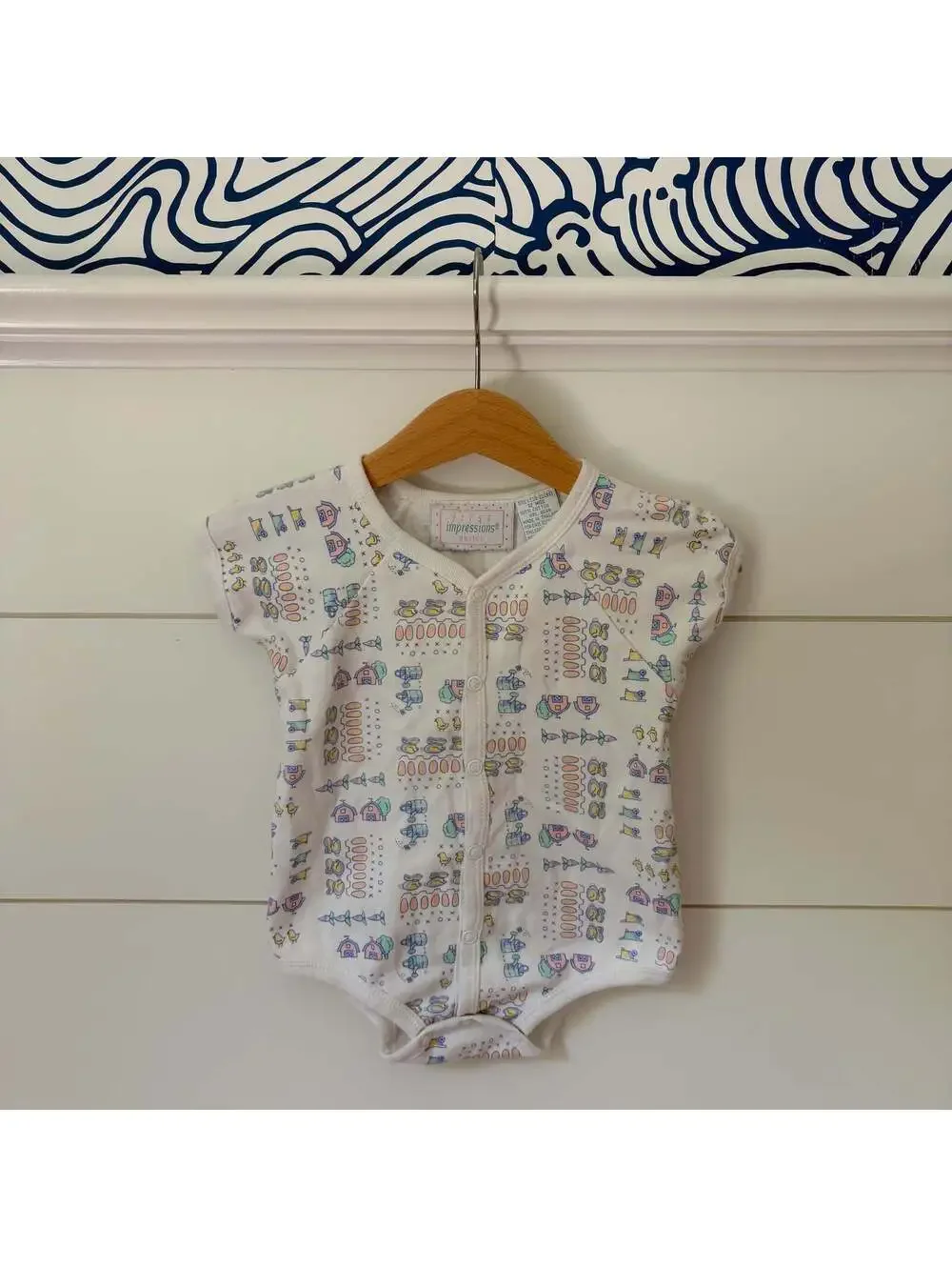 vintage first impressions farmhouse romper